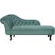 Beliani - Chaise Longue Côté Gauche Méridienne en Velours Vert Glamour Elégant Salon Nimes - Noir