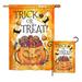 Breeze Decor 2 Piece Trick or Treat Candys Fall Halloween Impressions Decorative Vertical 2-Sided Flag Set in Orange | 40 H x 28 W in | Wayfair