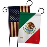 Breeze Decor 2 Piece Mexico Flags of the World Nationality Impressions Decorative Vertical 2-Sided Flag Set in Green/Red | 18.5 H x 13 W in | Wayfair