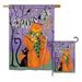 Breeze Decor 2 Piece Spooky Pumpkin Men Fall Halloween Impressions Decorative Vertical 2-Sided Flag Set in Gray/Orange | 40 H x 28 W in | Wayfair