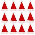 labreeze Pack of 12 x Deluxe Plush Santa Hat Red White Father Christmas Fancy Dress