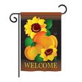 Breeze Decor Welcome Pumpkin Fall Harvest & Autumn 2-Sided Polyester 19 x 13 in. Garden Flag in Black/Brown/Orange | 18.5 H x 13 W in | Wayfair