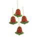 The Holiday Aisle® Vibrant Bells Beaded Holiday Shaped Ornament Fabric in Red | 3.1 H x 3.3 W x 0.6 D in | Wayfair D5630DE2DA0545D7A44E4239E9F3A900