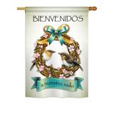 Breeze Decor Bienvenidos a Nuestro Nido Inspirational Sweet Home 2-Sided Polyester 40 x 28 in. House Flag in Gray | 40 H x 28 W in | Wayfair