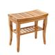 SogesHome Bathroom stool Non-slip 2 tiers Shower stool wood stool Bath stool Bamboo Stool with Storage Shelf, KS-HSJ-04-SH