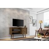 "Manhattan Comfort 212BMC9 - Liberty 42.52"" Mid Century Modern TV Stand w/ 2 Shelves & 1 Door in Rustic Brown"