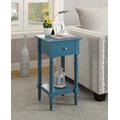 French Country Khloe Accent Table in Blue - Convenience Concepts 6052201BE