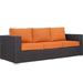 Convene Outdoor Patio Sofa in Espresso Orange - East End Imports EEI-1844-EXP-ORA
