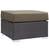 Convene Outdoor Patio Fabric Square Ottoman in Espresso Mocha - East End Imports EEI-1911-EXP-MOC