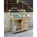 Deluxe Potting Bench /w Cabinet in Natural Fir Finish - Convenience Concepts G10440N