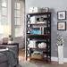 Oxford 5 Tier Bookcase w/ Drawer in Cherry/Black - Convenience Concepts 203051CH