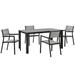 Maine 5 Piece Outdoor Patio Dining Set in Brown Gray - East End Imports EEI-1747-BRN-GRY-SET