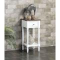 French Country Khloe Accent Table in Driftwood Top/White Frame - Convenience Concepts 6052201WDFTW