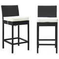 Lift Outdoor Bar Stool in Espresso & White (Set of 2) EEI-1281-EXP-WHI