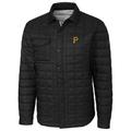 Pittsburgh Pirates Cutter & Buck Rainier Shirt Full-Zip Jacket - Black