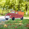 The Holiday Aisle® Taveras Metal Truck Garden Stake Metal in Orange/Red | 22 H x 25 W x 0.24 D in | Wayfair D21A25833B5F4F90BA1F4E1F5F83D9C1