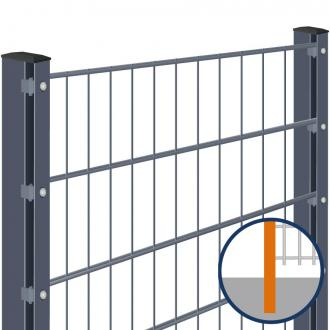 Doppelstabmattenzaun zum Einbetonieren Rundum-sorglos-Paket Anthrazit Komplettset, Abdeckleiste, 27,5 m,8/6/8 mm,830 mm,gerade Image