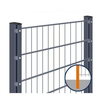 Doppelstabmattenzaun zum Einbetonieren Rundum-sorglos-Paket Anthrazit Komplettset, Abdeckleiste, 15 m,1830 mm,8/6/8 mm,gerade Image