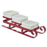Godinger Silver Art Co Sleigh Appetizer Serving Stand Porcelain China/All Ceramic in Red/White | 3 H in | Wayfair 70535