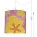 Charlton Home® Bosworth 1 - Light Single Drum Pendant Fabric in Pink/Yellow | 10 H x 12 W x 12 D in | Wayfair B07D8C4A084741D198238E1692DA054D