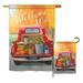 Breeze Decor Welcome Harvest Truck Fall & Autumn 2-Sided Polyester 2 Piece Flag Set in Gray/Orange | 28 H x 18.5 W in | Wayfair