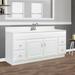 Winston Porter Searle 2-Doors 4-Drawer 61" Single Bathroom Vanity Wood/Marble in Brown/White | 34.875 H x 61 W x 22 D in | Wayfair