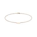 CARISSIMA Gold Women's 9 ct Rose Gold Three Heart Twist Curb Chain Anklet of Length 23 cm/9 Inch