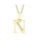 CARISSIMA Gold Women's 9 ct Yellow Gold Cubic Zirconia 8 x 11 mm Initial N Pendant on 9 ct Yellow Gold 0.7 mm Diamond Cut Curb Chain Necklace of Length 46 cm/18 Inch