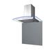 SIA 60cm Stainless Steel Edge Lit Curved Glass Cooker Hood And Glass Splashback