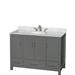 Wyndham Collection Sheffield 48" Single Bathroom Vanity Set Wood/Stone in Gray | 35 H x 48 W x 22 D in | Wayfair WCS141448SKGCMUNOMXX