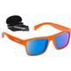 Cressi Unisex-Erwachsene Spyke Sunglasses Sport Sonnenbrillen, Orange/Verspiegelte Linsen Blau, Einheitsgröße