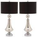 Mercury 25.5-Inch H Crackle Glass Table Lamp/Black Satin Shade (Set of 2) - Safavieh LIT4047B-SET2