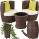 Tectake - Salottino in rattan e alluminio Nizza 2+1+1 - Arredo giardino, mobili da giardino, set da