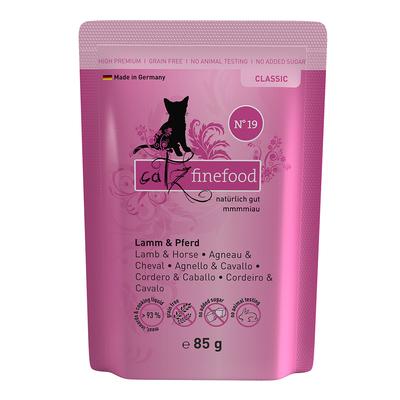 64 x 85g Lamm & Pferd catz finefood Katzenfutter nass