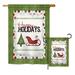 Breeze Decor Classic Happy Holidays Winter Wonderland Impressions 2-Sided Polyester 2 Piece Flag Set in Green | 28 H x 18.5 W in | Wayfair