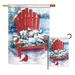 Breeze Decor Chair in Winter Wonderland Impressions 2-Sided Polyester 2 Piece Flag Set in Gray/Red | 28 H x 18.5 W in | Wayfair