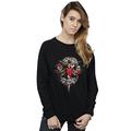 Absolute Cult Guns N Roses Women's Bleeding Heart Sweatshirt Black Small