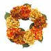 August Grove® Hydrangea Flower 20" Fabric Wreath in Orange | 20 H x 20 W x 5.5 D in | Wayfair D842C26AB99A4BFE8FF8B94B734DFBC8