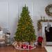 The Holiday Aisle® Stone 6.5' Green Pine Artificial Christmas Tree w/ 700 Clear/White Lights in Green/White | 90 H x 49 W in | Wayfair