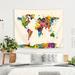 East Urban Home Michael Tompsett - Art Pause Map of the World Map Watercolor New 2 Tapestry in White | 26 H x 36 W in | Wayfair