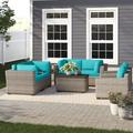 Lark Manor™ Anupras 7 Piece Outdoor Sectional Conversation Set w/ Storage Coffee Table Synthetic Wicker/All - Weather Wicker/Wicker/Rattan | Wayfair