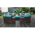 kathy ireland Homes & Gardens River Brook 11 Piece Outdoor Wicker Patio Furniture Set 11b in Aqua - TK Classics River-11B-Aruba