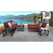 kathy ireland Homes & Gardens Madison Ave. 10 Piece Outdoor Aluminum Patio Furniture Set 10c in Cinnamon - TK Classics Madison-10C-Terracotta