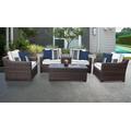 kathy ireland Homes & Gardens River Brook 6 Piece Outdoor Wicker Patio Furniture Set 06a in Snow - TK Classics River-06A-Snow
