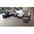 kathy ireland Homes & Gardens River Brook 10 Piece Outdoor Wicker Patio Furniture Set 10c in Truffle - TK Classics River-10C