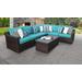 kathy ireland Homes & Gardens River Brook 7 Piece Outdoor Wicker Patio Furniture Set 07b in Aqua - TK Classics River-07B-Aruba