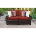 kathy ireland Homes & Gardens River Brook 2 Piece Outdoor Wicker Patio Furniture Set 02a in Cinnamon - TK Classics River-02A-Terracotta