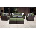 kathy ireland Homes & Gardens River Brook 8 Piece Outdoor Wicker Patio Furniture Set 08c in Forest - TK Classics River-08C-Cilantro