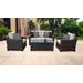 kathy ireland Homes & Gardens River Brook 5 Piece Outdoor Wicker Patio Furniture Set 05c in Truffle - TK Classics River-05C