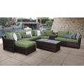 kathy ireland Homes & Gardens River Brook 10 Piece Outdoor Wicker Patio Furniture Set 10b in Forest - TK Classics River-10B-Cilantro